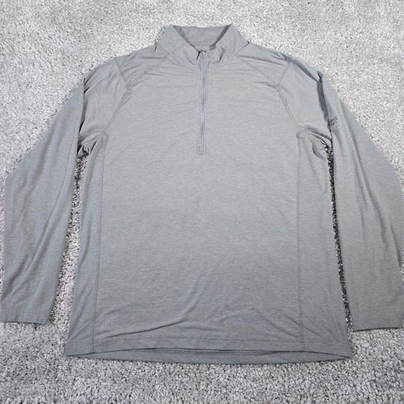 Travis Mathew Mens Shirt XL Gray 1/4 Zip Long‎ Sleeve Casual Logo Golf READ - Picture 1 of 12